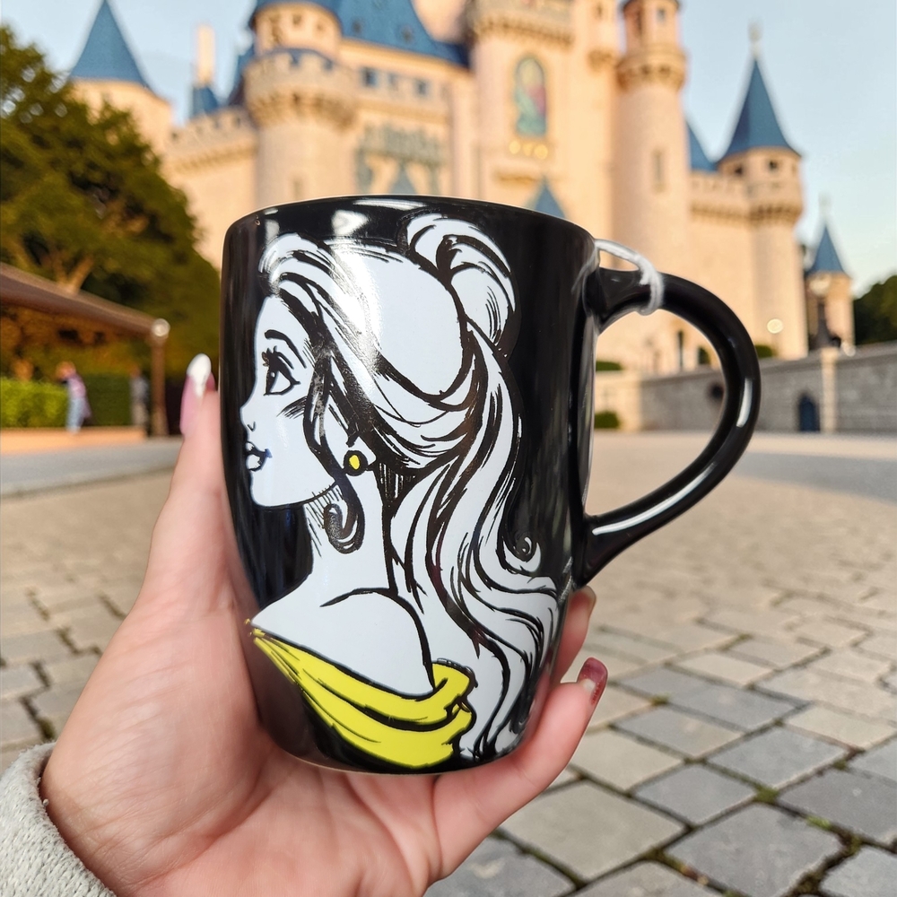 Disney Black and Yellow Princess Profile Ceramic Mug